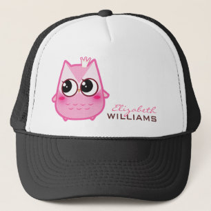 Niedliche kawaii Rosaeule - personalisiert Truckerkappe
