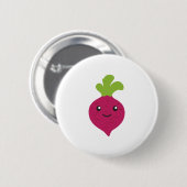 Niedliche Kawaii rote Rübe Button (Vorne & Hinten)