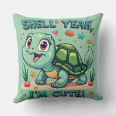 Niedliche Kawaii-Schildkröte mit Funny Puan Ocean Kissen (Rückseite)