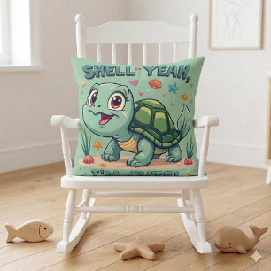 Niedliche Kawaii-Schildkröte mit Funny Puan Ocean Kissen