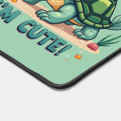 Niedliche Kawaii-Schildkröte mit Funny Puan Ocean Schreibtischunterlage (Ecke)