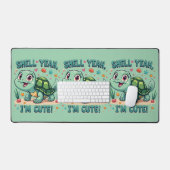 Niedliche Kawaii-Schildkröte mit Funny Puan Ocean Schreibtischunterlage (Tastatur & Maus)