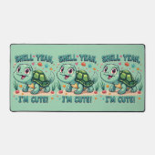 Niedliche Kawaii-Schildkröte mit Funny Puan Ocean Schreibtischunterlage (Vorderseite)