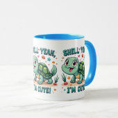 Niedliche Kawaii-Schildkröte mit Funny Puan Ocean  Tasse (VorderseiteRechts)