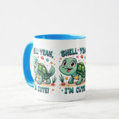 Niedliche Kawaii-Schildkröte mit Funny Puan Ocean  Tasse (Vorderseite Links)