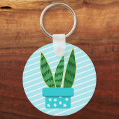 Niedliche Kawaii Schlange Pflanze Sukkulent Schlüsselanhänger (Vorderseite)