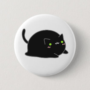 Niedliche Kawaii-Schwarze Katze Button