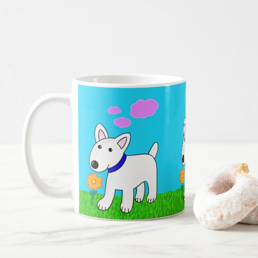Niedliche Kawaii Stier Blumen-Tasse des Kaffeetasse (Mit Donut)