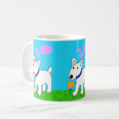 Niedliche Kawaii Stier Blumen-Tasse des Kaffeetasse (Vorderseite Links)