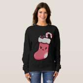 Niedliche Kawaii Strumpf Illustration Sweatshirt (Vorne ganz)