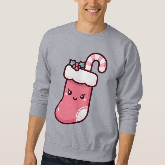 Niedliche Kawaii Strumpf Illustration Sweatshirt (Vorderseite)