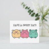 Niedliche Kawaii Style Cartoon Hamsters Custom Postkarte (Stehend Vorderseite)