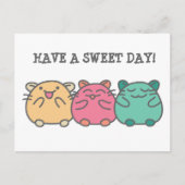 Niedliche Kawaii Style Cartoon Hamsters Custom Postkarte (Vorderseite)