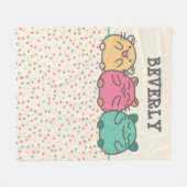 Niedliche Kawaii Style Cartoon Hamsters Personalis Fleecedecke (Vorderseite (Horizontal))