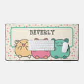 Niedliche Kawaii Style Cartoon Hamsters Personalis Schreibtischunterlage (Tastatur & Maus)