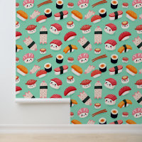 Niedliche Kawaii Sushi Musterzeichnung