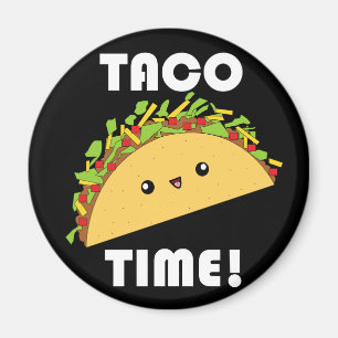 Niedliche kawaii Taco-Zeit! Knopf Magnet