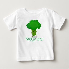 Niedliche Kawaii tanzende Broccoli Cartoon-Abbildu Baby T-shirt