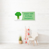 Niedliche Kawaii tanzende Broccoli Cartoon-Abbildu Banner (Insitu)