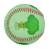 Niedliche Kawaii tanzende Broccoli Cartoon-Abbildu Baseball (Vorderseite Links)