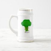 Niedliche Kawaii tanzende Broccoli Cartoon-Abbildu Bierglas (Links)
