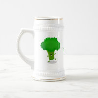 Niedliche Kawaii tanzende Broccoli Cartoon-Abbildu