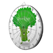 Niedliche Kawaii tanzende Broccoli Cartoon-Abbildu Dartscheibe (Vorderseite rechts)