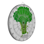 Niedliche Kawaii tanzende Broccoli Cartoon-Abbildu Dartscheibe (Vorderseite Links)