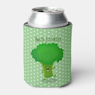 Niedliche Kawaii tanzende Broccoli Cartoon-Abbildu Dosenkühler