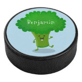 Niedliche Kawaii tanzende Broccoli Cartoon-Abbildu Eishockey Puck (3/4)