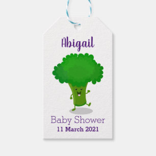 Niedliche Kawaii tanzende Broccoli Cartoon-Abbildu Geschenkanhänger