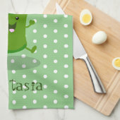 Niedliche Kawaii tanzende Broccoli Cartoon-Abbildu Geschirrtuch (Viertel Falte)