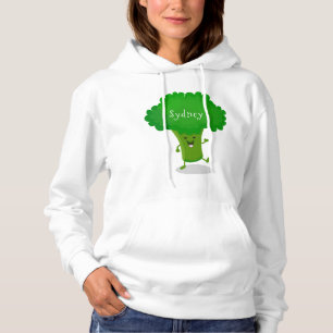 Niedliche Kawaii tanzende Broccoli Cartoon-Abbildu Hoodie