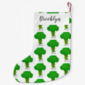 Niedliche Kawaii tanzende Broccoli Cartoon-Abbildu Kleiner Weihnachtsstrumpf (Rückseite)