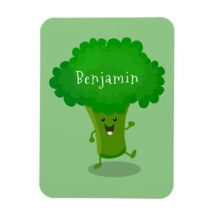 Niedliche Kawaii tanzende Broccoli Cartoon-Abbildu Magnet