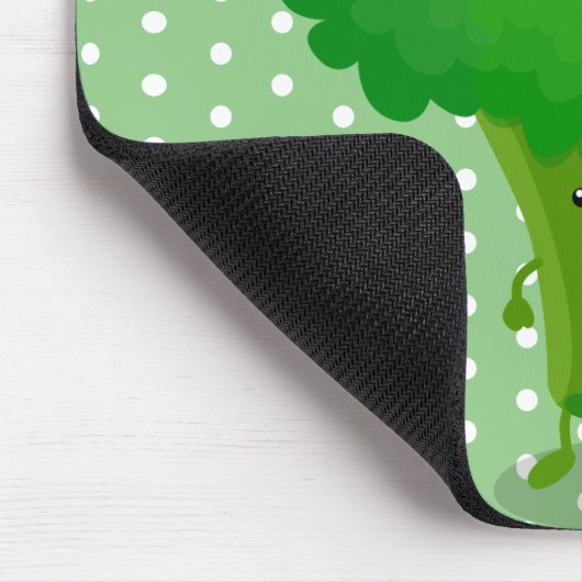 Niedliche Kawaii tanzende Broccoli Cartoon-Abbildu Mousepad (Ecke)