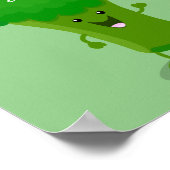 Niedliche Kawaii tanzende Broccoli Cartoon-Abbildu Poster (Ecke)