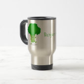 Niedliche Kawaii tanzende Broccoli Cartoon-Abbildu Reisebecher (Vorderseite Links)
