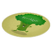 Niedliche Kawaii tanzende Broccoli Cartoon-Abbildu Schneidebrett (Ecke)