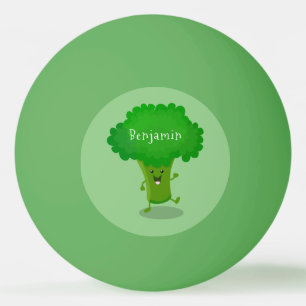 Niedliche Kawaii tanzende Broccoli Cartoon-Abbildu Tischtennisball
