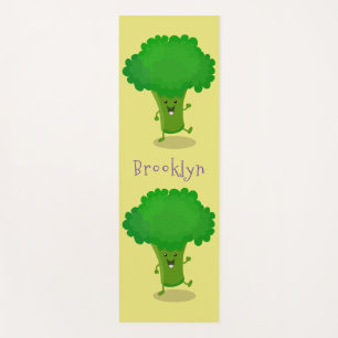 Niedliche Kawaii tanzende Broccoli Cartoon-Abbildu Yogamatte