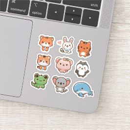 Niedliche Kawaii-Tiere Aufkleber Set