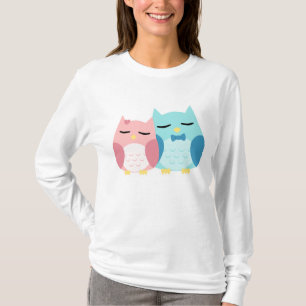 niedliche kawaii vektoreulenpaare T-Shirt