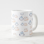 Niedliche Kawaii-Vögel und Guinea Schweine.Kawaii- Jumbo-Tasse (Vorderseite Rechts)