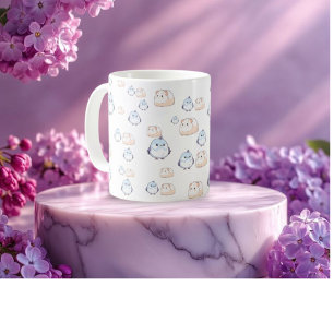 Niedliche Kawaii-Vögel und Guinea Schweine.Kawaii- Jumbo-Tasse