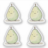 Niedliche Kawaii Wasserfarbenpear Aufkleber (Vorderseite)