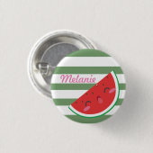 Niedliche Kawaii Wassermelone personalisiert Button (Vorne & Hinten)