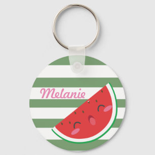 Niedliche Kawaii Wassermelone personalisiert Schlüsselanhänger