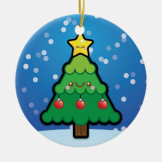 Niedliche Kawaii Weihnachtsbaum-Dekoration Keramik Ornament