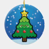 Niedliche Kawaii Weihnachtsbaum-Dekoration Keramik Ornament (Hinten)